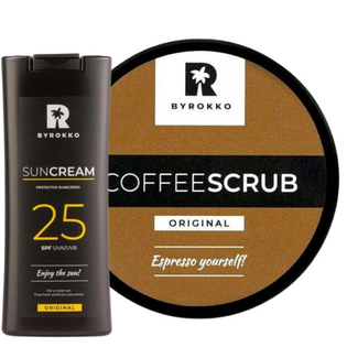 Byrokko Coffee Scrub Peeling Do Ciała + Sun Cream SPF25