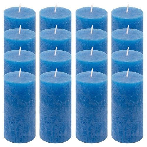 Zestaw świec rustykalnych, 10 cm, Ø 5 cm, niebieskie, 16 szt na Arena.pl