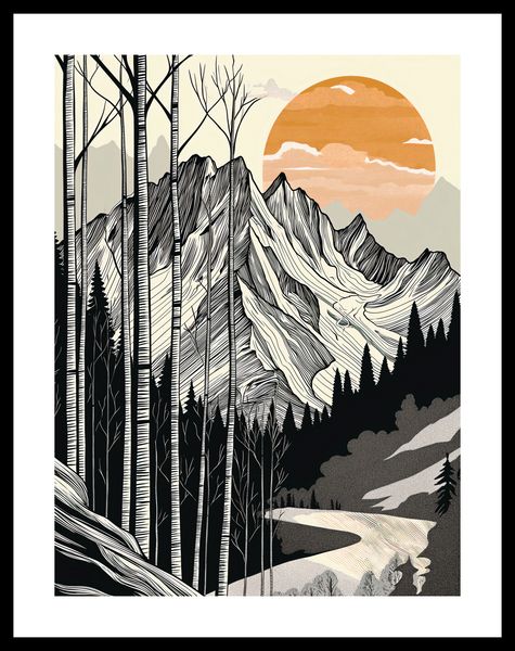 Plakat 30x40cm Drzeworys Górski zdjęcie 3