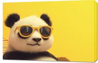 Obraz 90x60cm Panda w Wakacyjnym Nastroju
