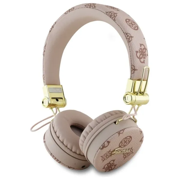 Słuchawki nauszne Bluetooth Guess Peony Script Round Shape ENC - brązowe zdjęcie 1
