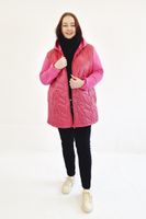 Lekka Kurtka Pikowana z Kapturem Fuksja 46