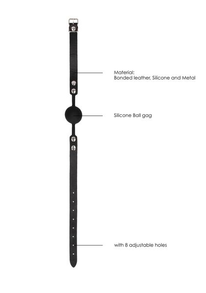 Silicone Ball Gag - With Adjustable Bonded Leather Straps zdjęcie 5