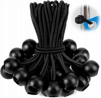 30X GUMKI LINKI NAPINAJĄCE Z KULKĄ BUNGEE DO PLANDEK NAMIOTÓW BANERÓW 15cm