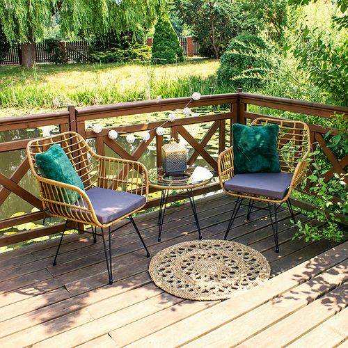 Fotel ogrodowy rattanowy z poduszką X100F na Arena.pl