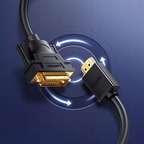 Kabel wideo Ugreen, HDMI/DVI, wytrzymały przewód 1,5m, FHD, 60HZ, na Arena.pl