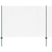 Ogrodzenie z słupkami Zielony 1.5 x 25 m Stal