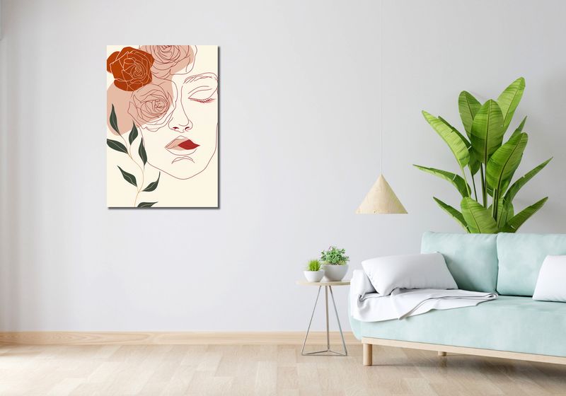 Obraz 60x90cm Beż i Twarz zdjęcie 2