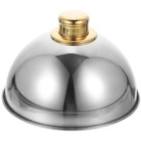 Talerz z pokrywką do serwowania kopuła do burgerów stalowa srebrna 18 cm