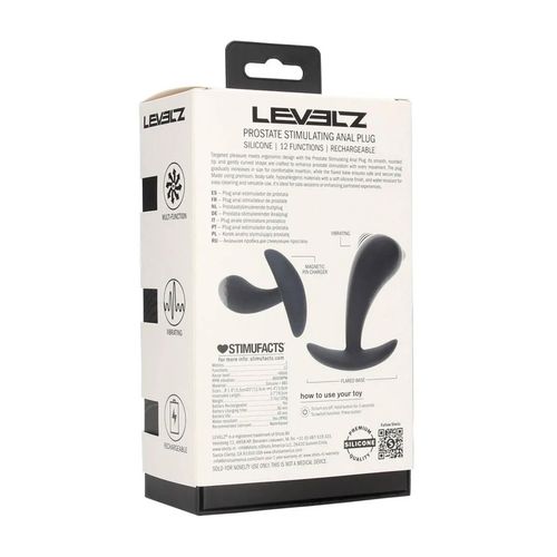 Vibrating Silicone Prostate Stimulator Anal Plug - M - Black na Arena.pl