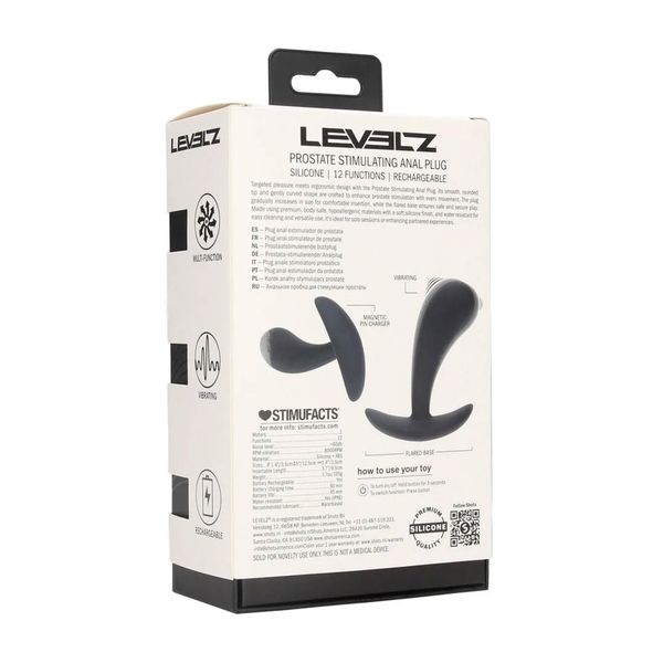 Vibrating Silicone Prostate Stimulator Anal Plug - M - Black zdjęcie 3
