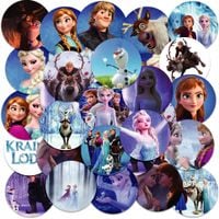 NAKLEJKI NA ZESZYT NALEPKA Z POSTACIAMI KÓŁKO KRAINA LODU WZORY 23EL