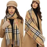 SZAL SZALIK DAMSKI jesienny zimowy ciepły w kratę angielska krata