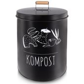 Kompostownik Kuchenny Mały Kosz na Śmieci z Filtrem Węglowym Metalowy 8L