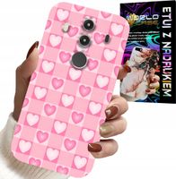 ETUI DO HUAWEI MATE 10 PRO - SERCA KRATKA RÓŻOWA OBUDOWA CASE + SZKŁO