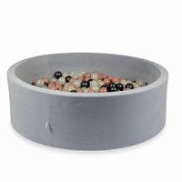 Suchy basen 130x40cm Velvet Soft Jasnoszary z piłeczkami 700szt (różowozłote, opalizujące, metaliczny grafit)