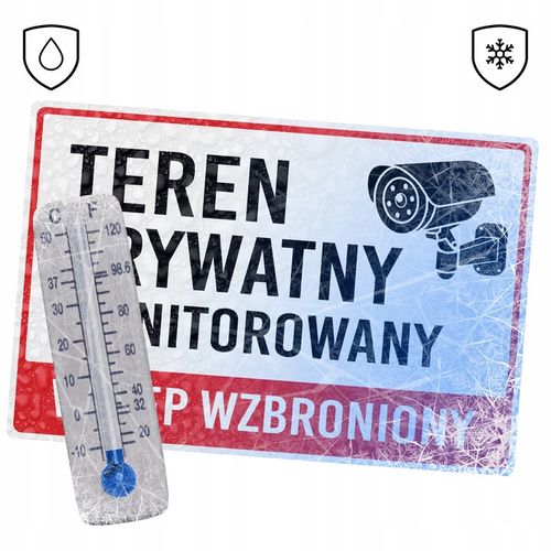 Tabliczka Teren Prywatny Monitorowany Wstęp Wzbroniony PCV 20x30 - 3 sztuki na Arena.pl