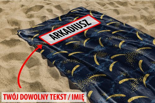 RĘCZNIK Granat i złoto z twoim dowolnym tekstem 150x100cm 022J na Arena.pl