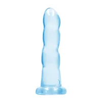 realrock dildo transparentne 17 cm z przyssawką powierzchnia karbowana