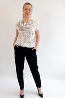 Czarne Spodnie Simili na Gumce z Wysokim Stanem Zwężane 1