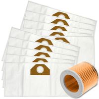 ZESTAW 10x WORKI SYNTETYCZNE FILTR DO ODKURZACZA KARCHER WD 2 WD 3 KWD 3 SE