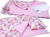 Pościel do przedszkola BOBO 80x220 cm z zapięciem różowe kwiaty