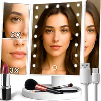 LUSTERKO KOSMETYCZNE PODŚWIETLANE DO MAKIJAŻU LED POWIĘKSZAJĄCE