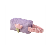 kosmetyczka z motywem tulipana, pikowana podłużna fiolet ks101wz3