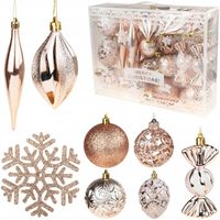 BOMBKI CHOINKOWE ZŁOTE ZESTAW XXL 29szt WZORY BOMBKA BOMBEK KSZTAŁTY GWIAZD