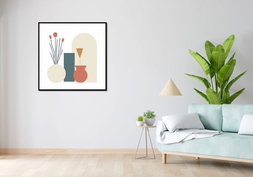 Plakat 90x90cm Kremowe Wazony na Arena.pl