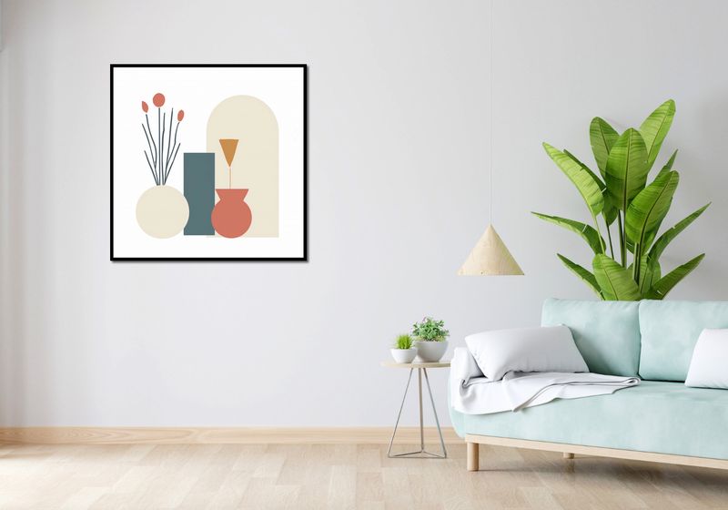 Plakat 90x90cm Kremowe Wazony zdjęcie 4