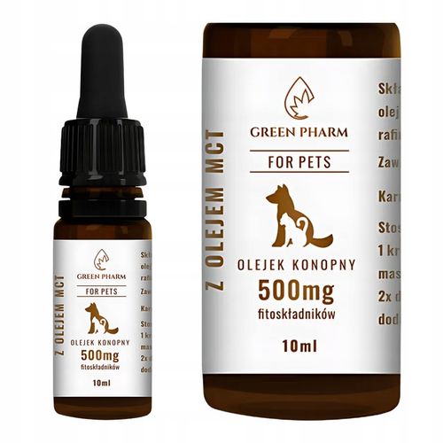 Olejek CBD dla Psa i Kota 5% 500 mg | Weterynaryjny | Bez THC | Bezsmakowy na Arena.pl