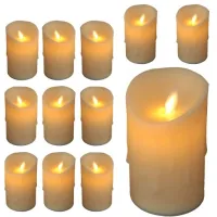 12x ŚWIECZKI LED ZESTAW RUCHOMY PŁOMIEŃ WKŁAD 11CM