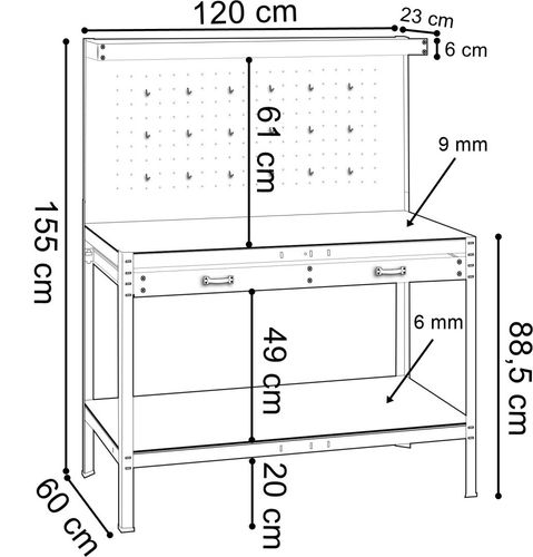 Stół warsztatowy HORTEN czarny na Arena.pl