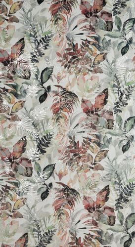 Zasłona gotowa na taśmie ARINA 140x270 biała srebrna motyw botaniczny na Arena.pl