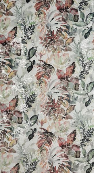 Zasłona gotowa na taśmie ARINA 140x270 biała srebrna motyw botaniczny zdjęcie 11