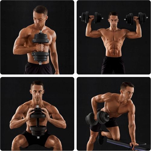 HANTLE CIĘŻARY 2 X 10KG Z ANTYPOŚLIZGOWYM UCHWYTEM Z PRĘTEM STALOWYM na Arena.pl