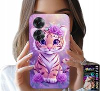 ETUI DO OPPO RENO11 F 5G - SŁODKI TYGRYSEK NA RÓŻOWYM TLE + FOLIA