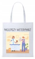 Dla Weterynarza Na Prezent Torba Eco Biała Shopper Z Nadrukiem Ze Zdjęciem
