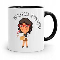 Kubek Czarny Prezent Dla Sekretarki Najlepsza Z Nadrukiem Ze Zdjęciem