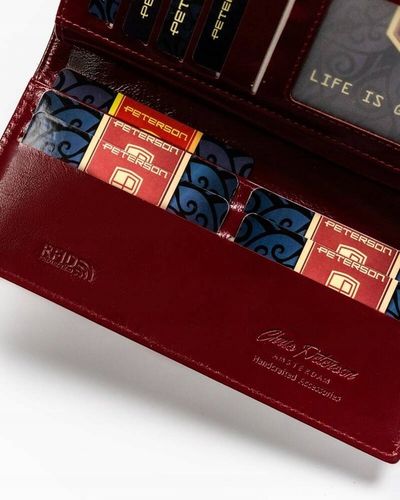 Portfel damski duży RFID na zatrzask pojemny na karty dokumenty PETERSON na Arena.pl