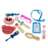 DUŻY DREWNIANY ZESTAW MAŁEGO DOKTORA LEKARZA + APTECZKA 17w1 DLA DZIECI XXL