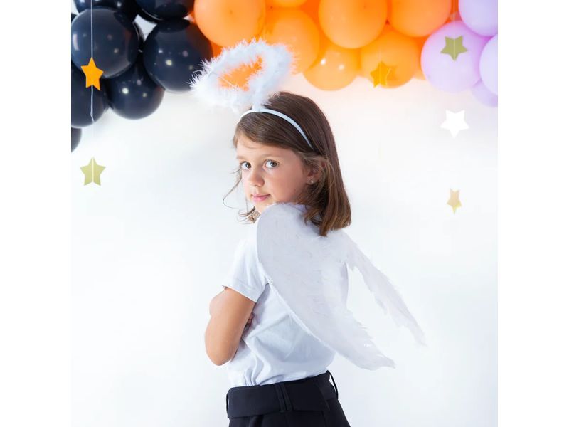 Opaska na głowę, Aureola z piórek, biała zdjęcie 2