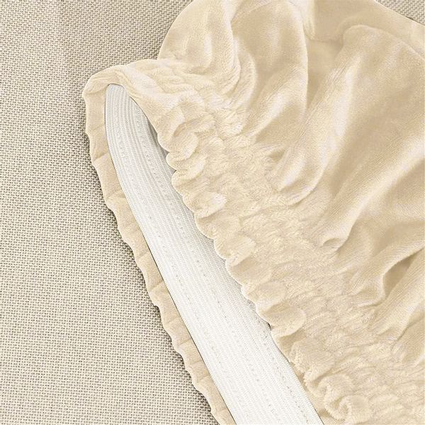 POKROWIEC NA KRZESŁO WELUR PREMIUM AKSAMIT ELASTYCZNY KREMOWY zdjęcie 3