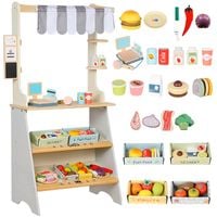 ogromny sklep stragan drewniany warzywanik supermarket + akcesoria