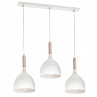 Lampa wisząca E27 nowoczesna drewno nad stół biała