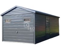 Garaż Blaszany 3x5 Brama - drzwi - Antracyt blachodachówka TKD144