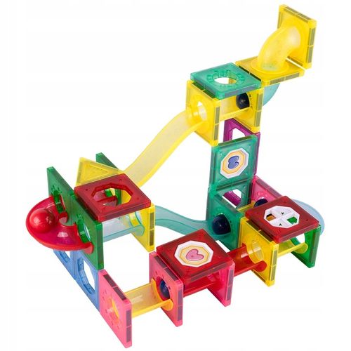 KLOCKI MAGNETYCZNE KONSTRUKCYJNE ŚWIECĄCY TOR KULKOWY ZJEŻDZALNIA 3D na Arena.pl