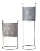 Kpl.2 donic metalowych owalnych szaro-kremowych