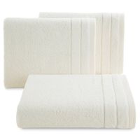 Ręcznik kąpielowy frotte z welwetową bordiurą DAMLA 70X140 kremowy